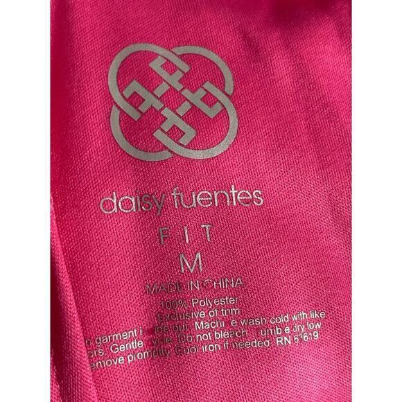 Daisy Fuentes Pink Active T-Shirt Lattice-Back Short Sleeve Women's Medium - Picture 3 of 9
